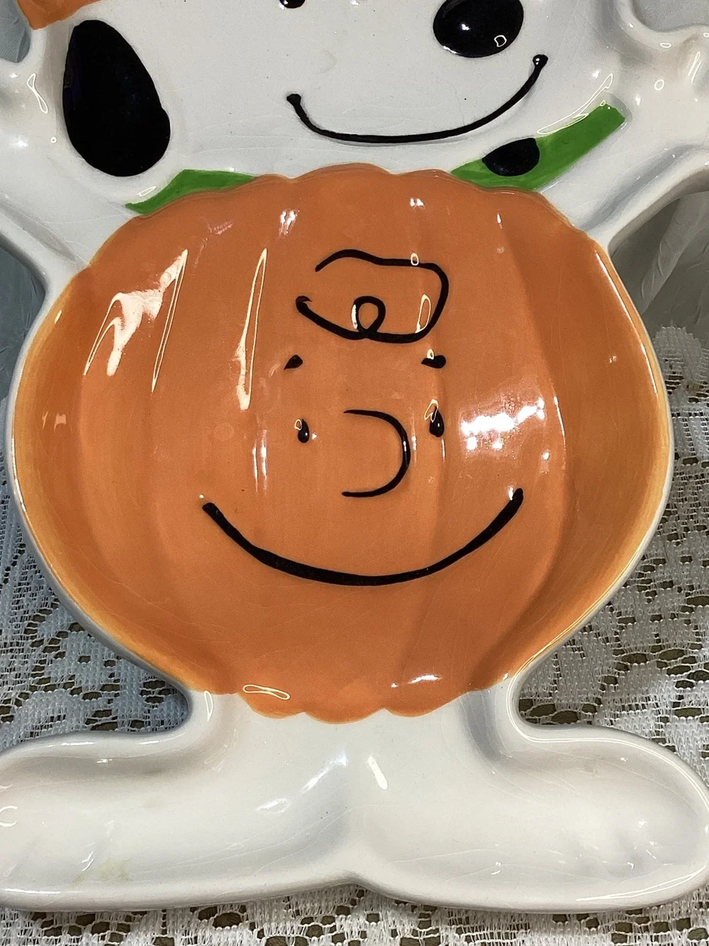 Hallmark Peanuts Snoopy Charlie Brown Pumpkin Candy Bowl Serving Dish